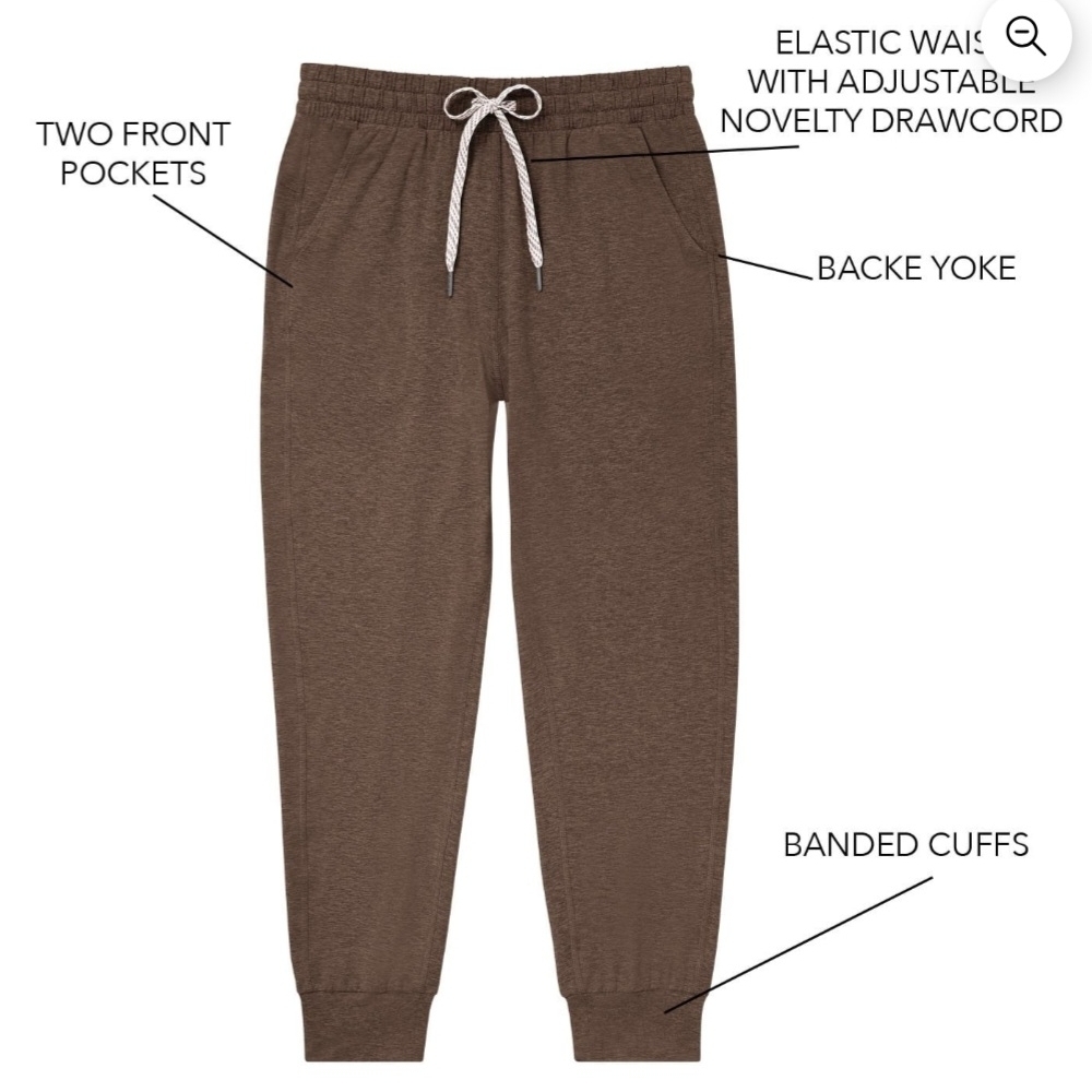 Womens Brown Jogger Pants with Drawcord